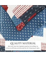 Linery & Co. All Season 3 Piece Americana Stitched Quilt Set with Shams