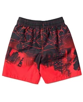 Spider-Man Boys Marvel Pullover Rash Guard and Swim Trunks to