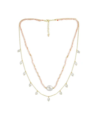 Bling Jewelry Boho Dainty Minimalist Simple Delicate Layered Multi Strand Nature Pink Thin Cultured White Baroque Pearl Strands Necklace Choker Yellow