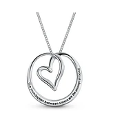 Bling Jewelry Inspirational Mantra Infinity Eternal Circle Bff Words Quote Saying Circle Heart Sister Bond Pendant Necklace Rose Gold Plated .925 Ster
