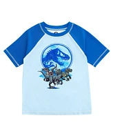 Jurassic Park Boys World Dinosaur Rash Guard and Swim Trunks Outfit Set to