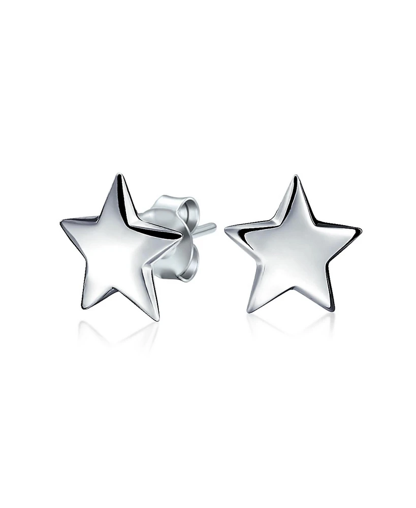 Bling Jewelry Patriotic Celestial Rock Star Initial Stud Earrings in Sterling Silver