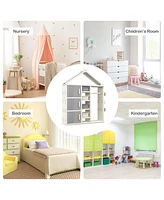 Kids Costume Storage Closet with Storage Bins and Shelves and Side Baskets for Kids Room