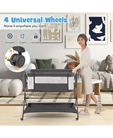 Gouun Kids Height Adjustable Bedside Sleeper with Storage Bag and Soft Mattress