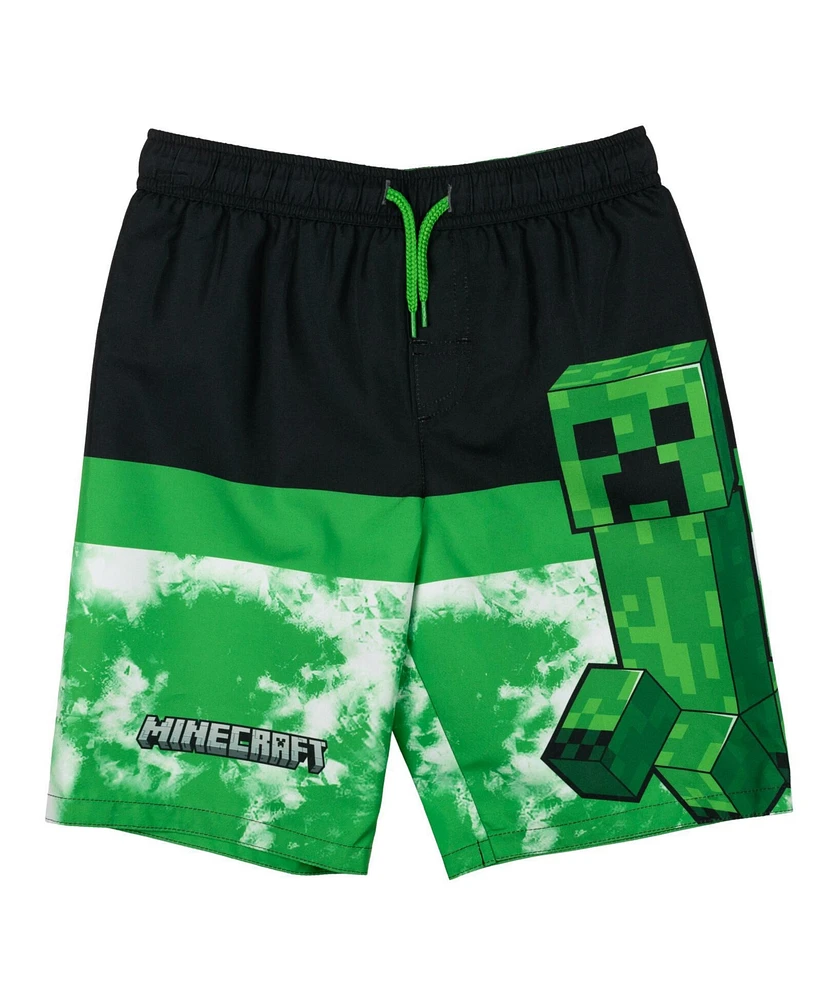 Minecraft Boys Steve Creeper Alex Skeleton Swim Trunks Bathing Suit to