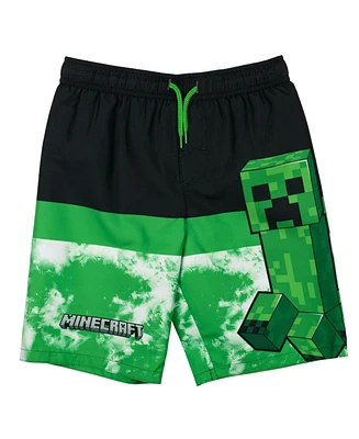 Minecraft Boys Steve Creeper Alex Skeleton Swim Trunks Bathing Suit to