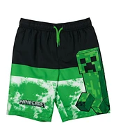 Minecraft Boys Steve Creeper Alex Skeleton Swim Trunks Bathing Suit to