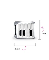Bling Jewelry Piano Keys Charm Bead Music Students in Sterling Silver European Bracelets