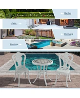 Patio Bistro Set of 3 Outdoor Bistro Set Outdoor Dining Table with 2 Chairs Patio Table and Chair Patio Furniture for Patio Garden Park Backyard, Bron