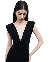 Nocturne Women's Padded Shoulder Maxi Dress