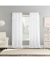 Generation Emma Bow Valance Semi-Sheer Rod Pocket Curtain Panel