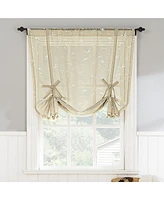 Bridget Leaf Print Rod Pocket Window Tie-up Shade