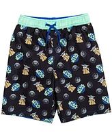 Star Wars Boys The Mandalorian Pullover Rash Guard and Swim Trunks Outfit Set