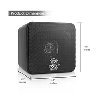Pyle 4" 200W Mini Cube Bookshelf Speakers - Black (Pair) - PCB4BK