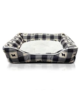 Details Microsuede Pet Bed, Dog Beds for Small Dogs and Cats, Black