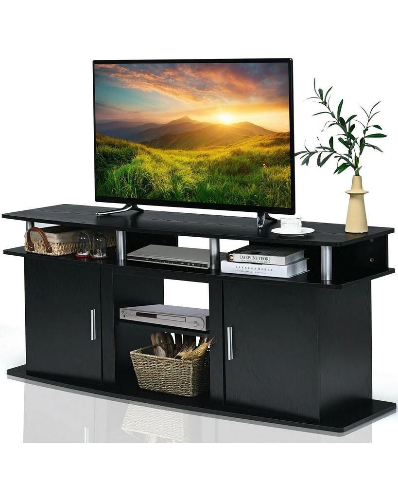 63 Inch Tv Entertainment Console Center with 2 Cabinets