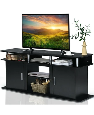 63 Inch Tv Entertainment Console Center with 2 Cabinets