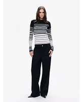 Nocturne Women's Striped Crocheted Knitted Sweater