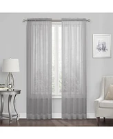Kate Aurora Living 4-Pack High End Luxe Rod Pocket Sheer Voile Window Curtain Set - Gray