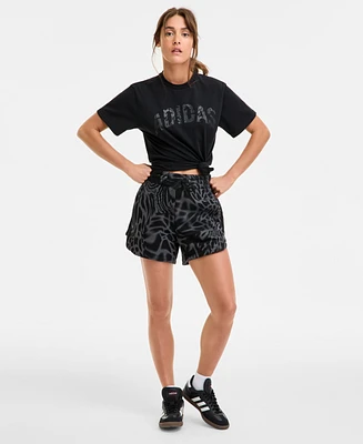 adidas Women's Essentials Printed Pull-On Cargo Short