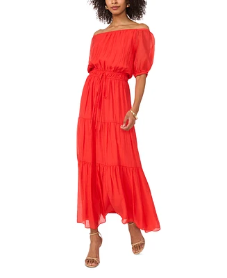 Vince Camuto Women's Off-The-Shoulder Tiered Maxi Dress