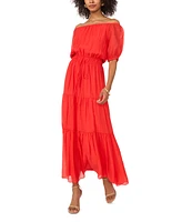 Vince Camuto Women's Off-The-Shoulder Tiered Maxi Dress