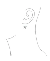 Bling Jewelry Nautical Tropical Beach Large Starfish Dangle Drop Threader Earrings Fish Hook Wire Gold Plated