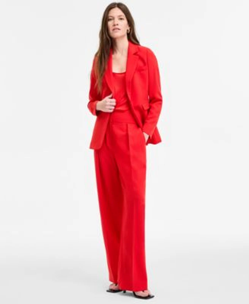 Bar Iii Womens One Button Blazer Tunic Tank Pants Exclusively At Macys