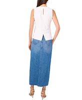 Vince Camuto Women's Textured Keyhole Back Sleeveless Top