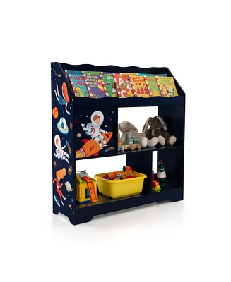 Kids Toy Storage Organizer with Book Shelf and Storage Cabinet