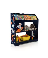 Kids Toy Storage Organizer with Book Shelf and Storage Cabinet