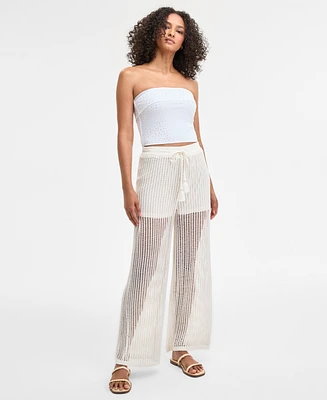 Bar Iii Women's High Rise Crochet Pants, Exclusively at Macy's
