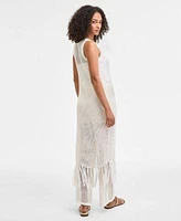 Bar Iii Womens Crochet Vest Tube Top Pants Exclusively At Macys