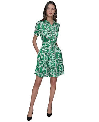 Karl Lagerfeld Paris Women's Printed Shirtdress