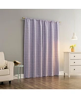 Generation Sylo Contrast Slub Magnetic Closure 100% Blackout Rod Pocket Curtain Panel