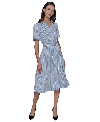 Karl Lagerfeld Paris Women's Striped Shirtdress