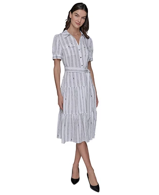 Karl Lagerfeld Paris Women's Striped Shirtdress
