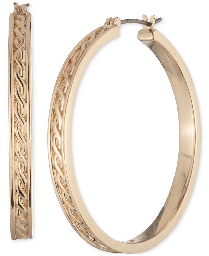 Lauren Ralph Lauren Gold-Tone Rope Medium Hoop Earrings, 1.62"
