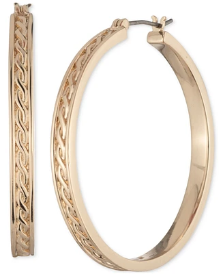 Lauren Ralph Lauren Gold-Tone Rope Medium Hoop Earrings, 1.62"