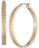 Lauren Ralph Lauren Gold-Tone Rope Medium Hoop Earrings, 1.62"