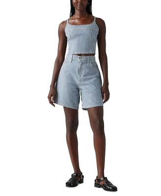 Levis Womens Jadine Denim Tank Top Cotton High Rise Baggy Shorts