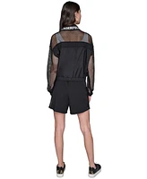 Karl Lagerfeld Paris Women's Mesh-Trim Track-Jacket