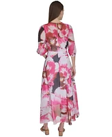 Calvin Klein Women's Floral Chiffon High-Low Dress
