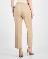 Kasper Women's Mid-Rise Side-Slit Ankle Pants