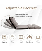 Adjustable Floor Sofa Bed with 2 Lumbar Pillows