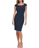 Calvin Klein Women's Scuba Scoop-Neck Cap-Sleeve Dress