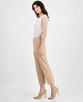 Kasper Women's Stretch Twill Pull-On Cropped Pants, Regular & Petite Sizes