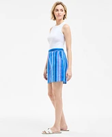 Charter Club Women's Magnolia Linen Striped Shorts, Exclusively at Macy's