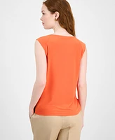 Kasper Women's Cap-Sleeve Cowlneck Blouse