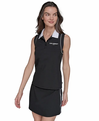 Karl Lagerfeld Paris Women's Sleeveless Polo Shirt